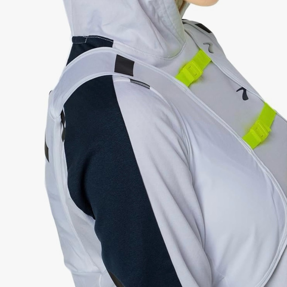 Brooks Run Visible Convertible Jacket White and Neon Yellow Small - Picture 4 of 5